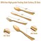 175 Pieces Black and Gold Party Supplies, Severs 25 Disposable Party Dinnerware Gold Plastic Forks Knives Spoons and Golden Dot Black Paper Plates Black Napkins Cups for New Years Graduation Birthday